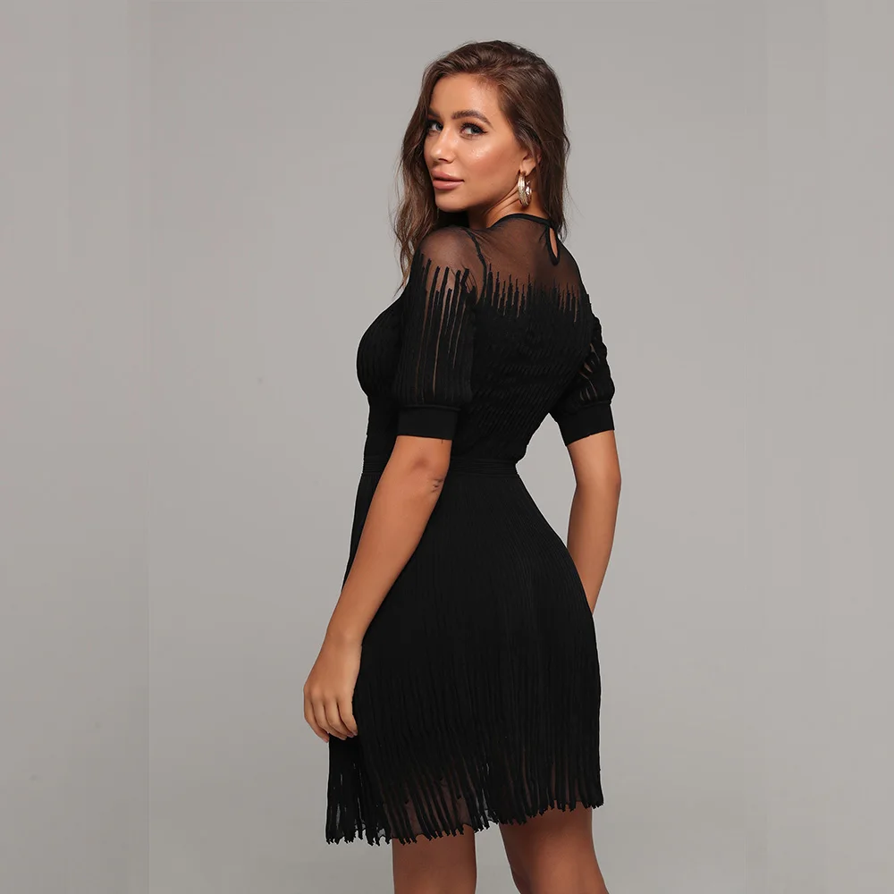 Летнее женское платье-трапеция с коротким рукавом и круглым вырезом, черное Бандажное платье без рукавов, праздвечерние чное платье знамен... 
Летнее женское платье-трапеция с коротким рукавом и круглым вырезом, черное Бандажное платье без рукавов, праздвечерние чное платье знамен...