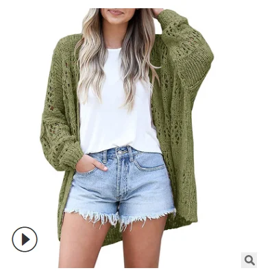 2021 autumn and winter new style foreign trade European and American fashion ladies cardigan long-sleeved hollow mohair sweater
2021 autumn and winter new style foreign trade European and American fashion ladies cardigan long-sleeved hollow mohair sweater