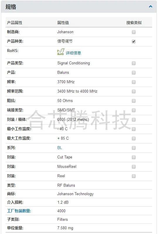 Johanson 3700BL15C0050E signal conditioning Barron filter 3.4GHz original authentic
Johanson 3700BL15C0050E signal conditioning Barron filter 3.4GHz original authentic