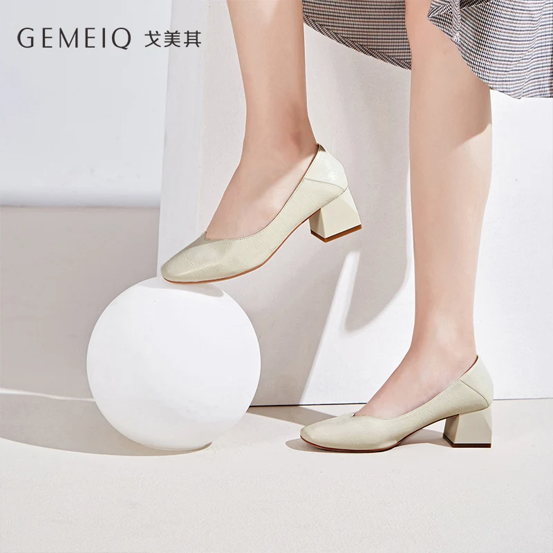 GEMEIQ/Женская обувь коллекция 2019 года новые осенние туфли на высоком каблуке