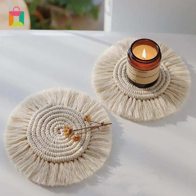 Round Cotton Braid Coaster Tassel Placemat Handmade Macrame Cup Cushion Bohemia Style Non-slip Cup Mat Coffee Pad TLSM
Round Cotton Braid Coaster Tassel Placemat Handmade Macrame Cup Cushion Bohemia Style Non-slip Cup Mat Coffee Pad TLSM
