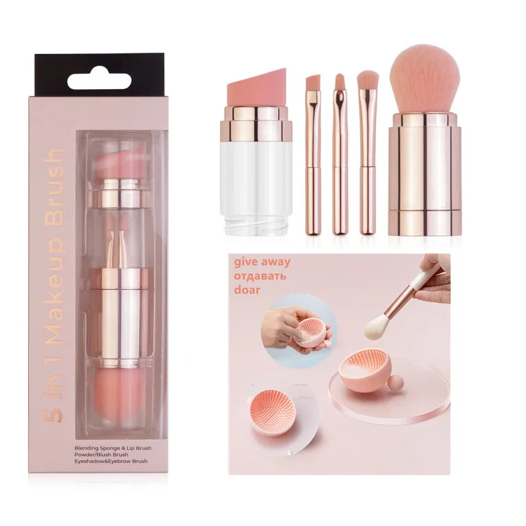 5-in-1 Makeup Brushes Multifunctional Portable Foundation Eyeshadow Puff Powder Maquillaje Cosmetic With Brush Cleaning Bowl
5-in-1 Makeup Brushes Multifunctional Portable Foundation Eyeshadow Puff Powder Maquillaje Cosmetic With Brush Cleaning Bowl