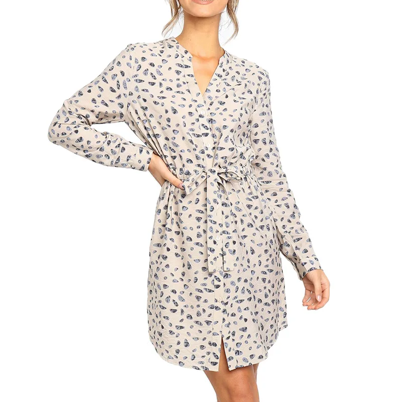 Summer Ladies Regular Full Sleeve Print Chiffon Dress Women 2021 New Casual Lace Up Floral Waist A Line Above Knee Mini Dresses
Summer Ladies Regular Full Sleeve Print Chiffon Dress Women 2021 New Casual Lace Up Floral Waist A Line Above Knee Mini Dresses