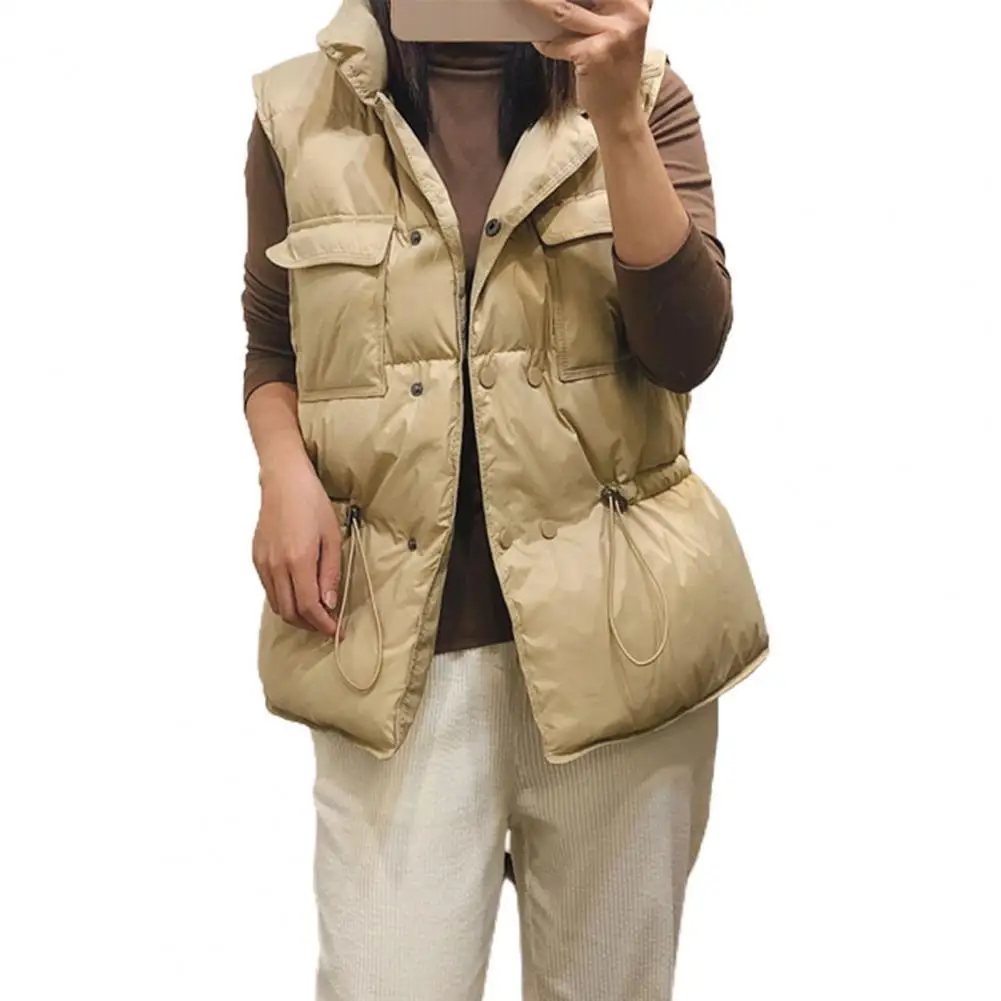 Women Down Waistcoat 2021 Winter Vest Windproof Stand Collar Warm Sleeveless Cardigan Tight Waist Lady Waistcoat for Daily Wear
Women Down Waistcoat 2021 Winter Vest Windproof Stand Collar Warm Sleeveless Cardigan Tight Waist Lady Waistcoat for Daily Wear