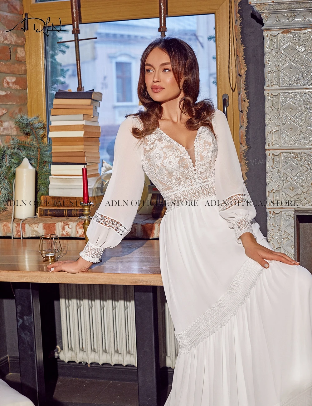 ADLN Boho Wedding Dress Full Sleeves Chiffon Beach Wedding Gown V-neck Backless Plus Size Bridal Gown Robe de Mariage
ADLN Boho Wedding Dress Full Sleeves Chiffon Beach Wedding Gown V-neck Backless Plus Size Bridal Gown Robe de Mariage