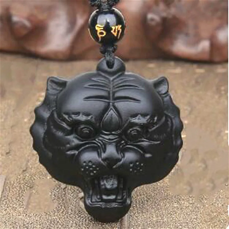 Natural Black Jade Obsidian Tiger Head Pendant Beads Necklace Carved Amulet Fashion Charm Gifts for Women Men
Natural Black Jade Obsidian Tiger Head Pendant Beads Necklace Carved Amulet Fashion Charm Gifts for Women Men