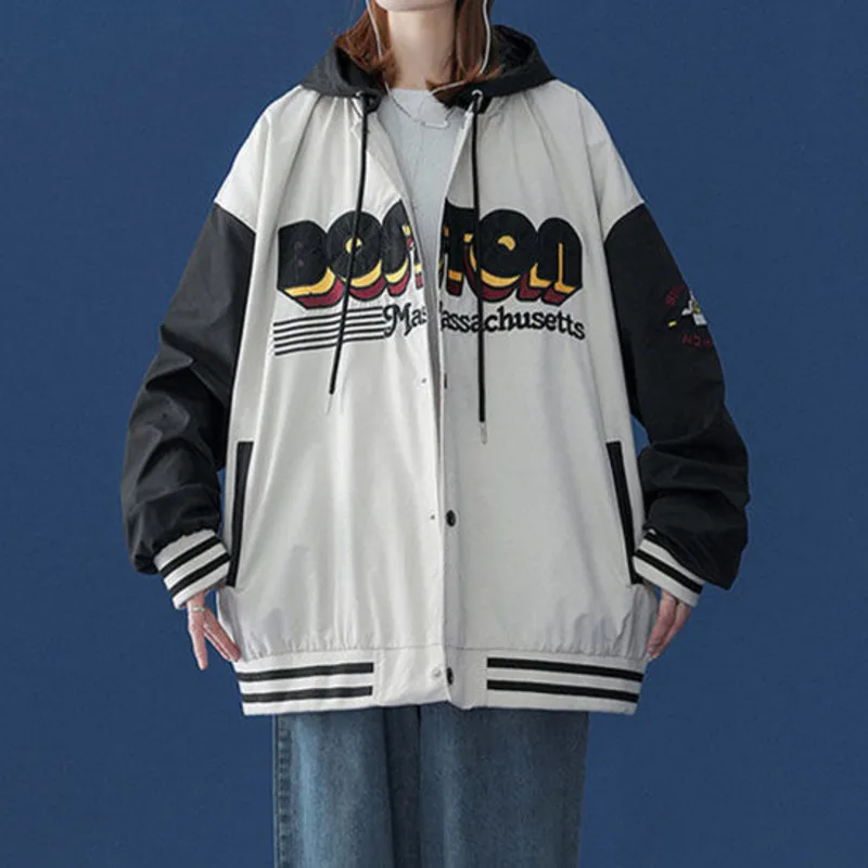 Bomber Jacket Women Baseball Uniform Contrast Color Korean Versatile Hooded Autumn Thin Coat Harajuku Streetwear Vintage Outwear
Bomber Jacket Women Baseball Uniform Contrast Color Korean Versatile Hooded Autumn Thin Coat Harajuku Streetwear Vintage Outwear
