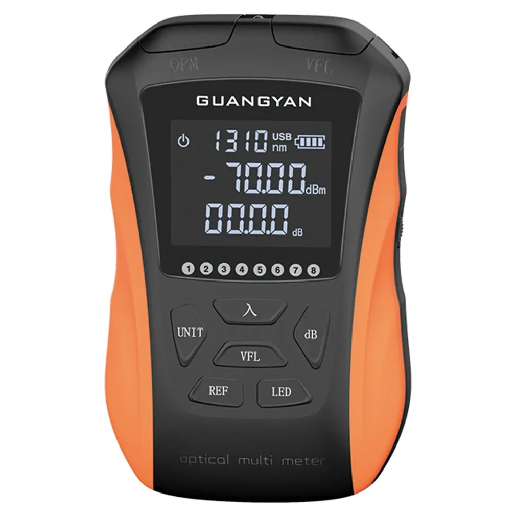 G8-SGS112 Rechargeable Optical Power Meter Red Light Machine 15km -50+26/-70+10 Frequency Identification Seven Wavelengths
G8-SGS112 Rechargeable Optical Power Meter Red Light Machine 15km -50+26/-70+10 Frequency Identification Seven Wavelengths