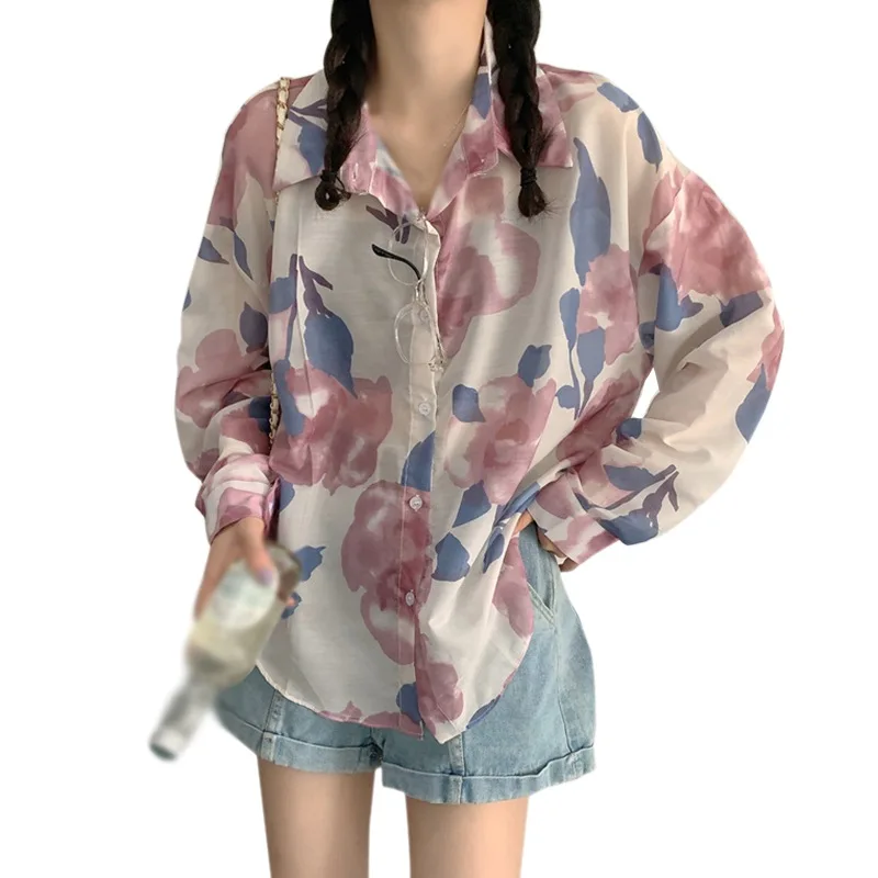 Daxin Women's Floral Print Sweet Long Sleeves Sunscreen Chiffon Shirt Summer Ladies Tops Female Crop Top Ladies Shirt
Daxin Women's Floral Print Sweet Long Sleeves Sunscreen Chiffon Shirt Summer Ladies Tops Female Crop Top Ladies Shirt