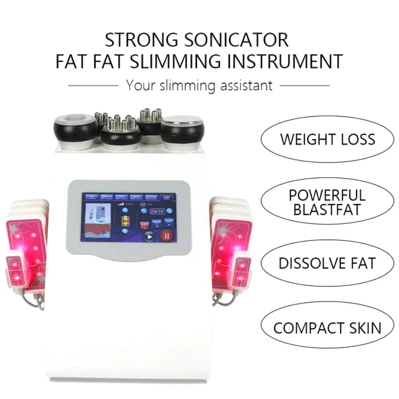 

New LLLT 6 Big+2 Small Pads Fat Loss 635Nm ~650Nm Cellulite Reduction 5Mw Lipo Laser Slimming Equipment