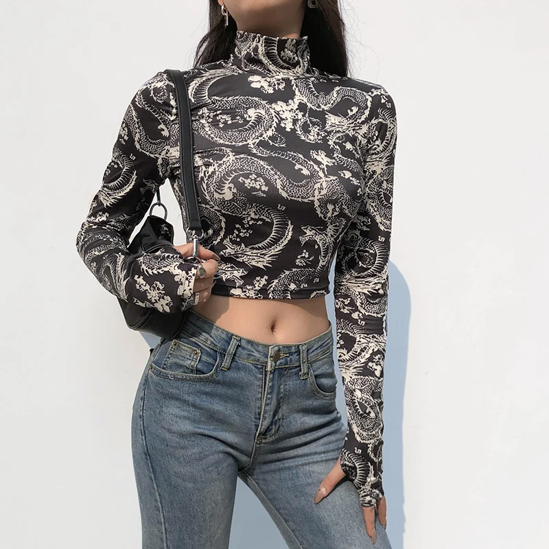 Print Y2k Femme Turtleneck Women's T-Shirts Clothing 2020 Gothic Aesthetic Crop Top Harajuku Skinny Long Sleeve Tee HH355
Print Y2k Femme Turtleneck Women's T-Shirts Clothing 2020 Gothic Aesthetic Crop Top Harajuku Skinny Long Sleeve Tee HH355