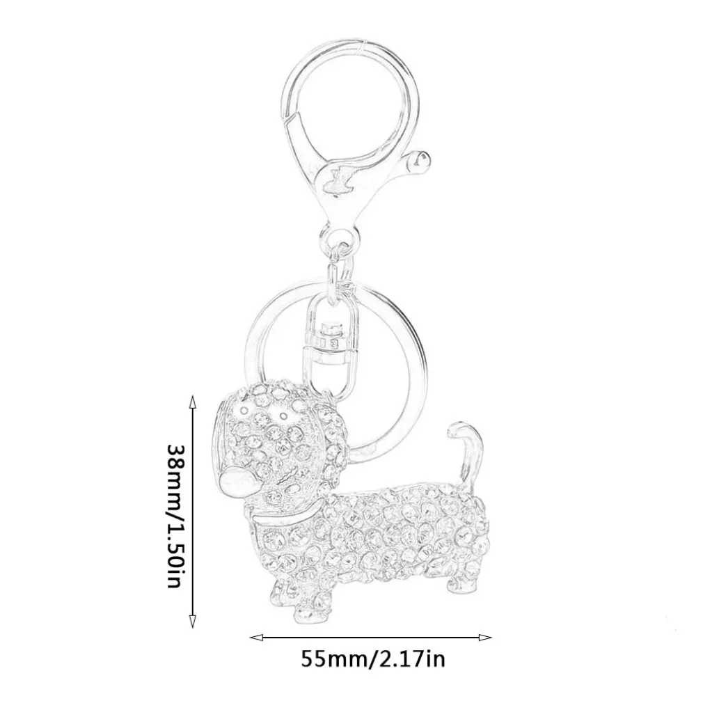 Small Lovely Cute Rhinestone Dachshund Dog Design Keychain Bag Car Key Ring Charm Pendant Best Gifts for Purse Bag
Small Lovely Cute Rhinestone Dachshund Dog Design Keychain Bag Car Key Ring Charm Pendant Best Gifts for Purse Bag