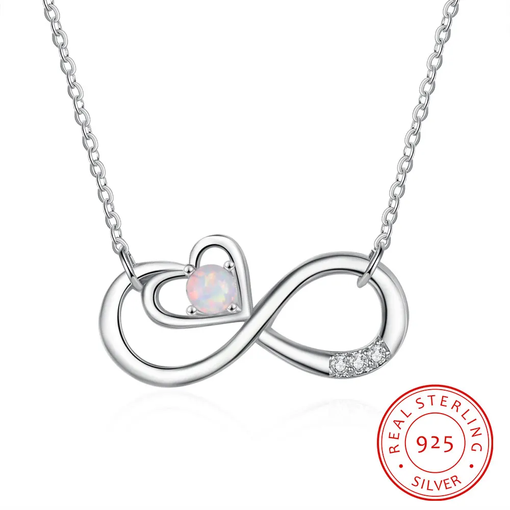 925 Sterling Silver Infinity Love Necklaces Opal Pendant Necklaces for Women Love Heart Wedding Necklaces Silver 925 Jewelry
925 Sterling Silver Infinity Love Necklaces Opal Pendant Necklaces for Women Love Heart Wedding Necklaces Silver 925 Jewelry