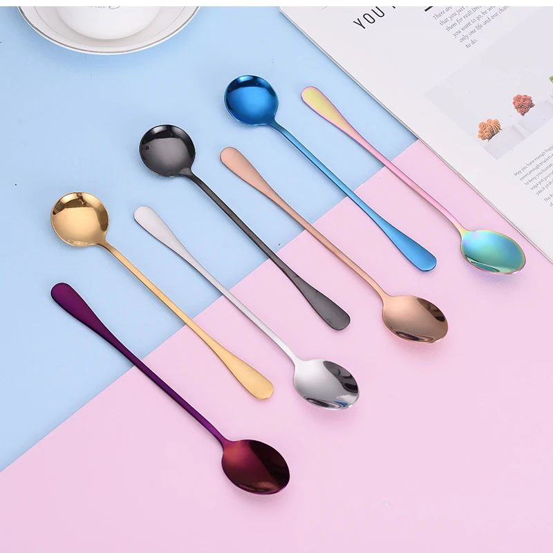 2020 New Vacuum Plating Stainless Steel Coffee Spoon Long Handle Tea Spoons Kitchen Hot Drinking Flatware Drop Shipping
2020 New Vacuum Plating Stainless Steel Coffee Spoon Long Handle Tea Spoons Kitchen Hot Drinking Flatware Drop Shipping