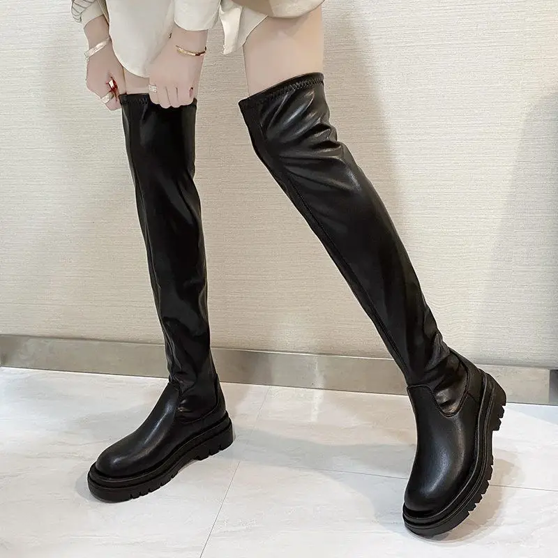 2021 Women's Boots Ankle Boot Fashion High Platform Mid Calf Punk Shoes Over-the-knee Autumn Chunky Female Stretch Fabric Long
2021 Women's Boots Ankle Boot Fashion High Platform Mid Calf Punk Shoes Over-the-knee Autumn Chunky Female Stretch Fabric Long
