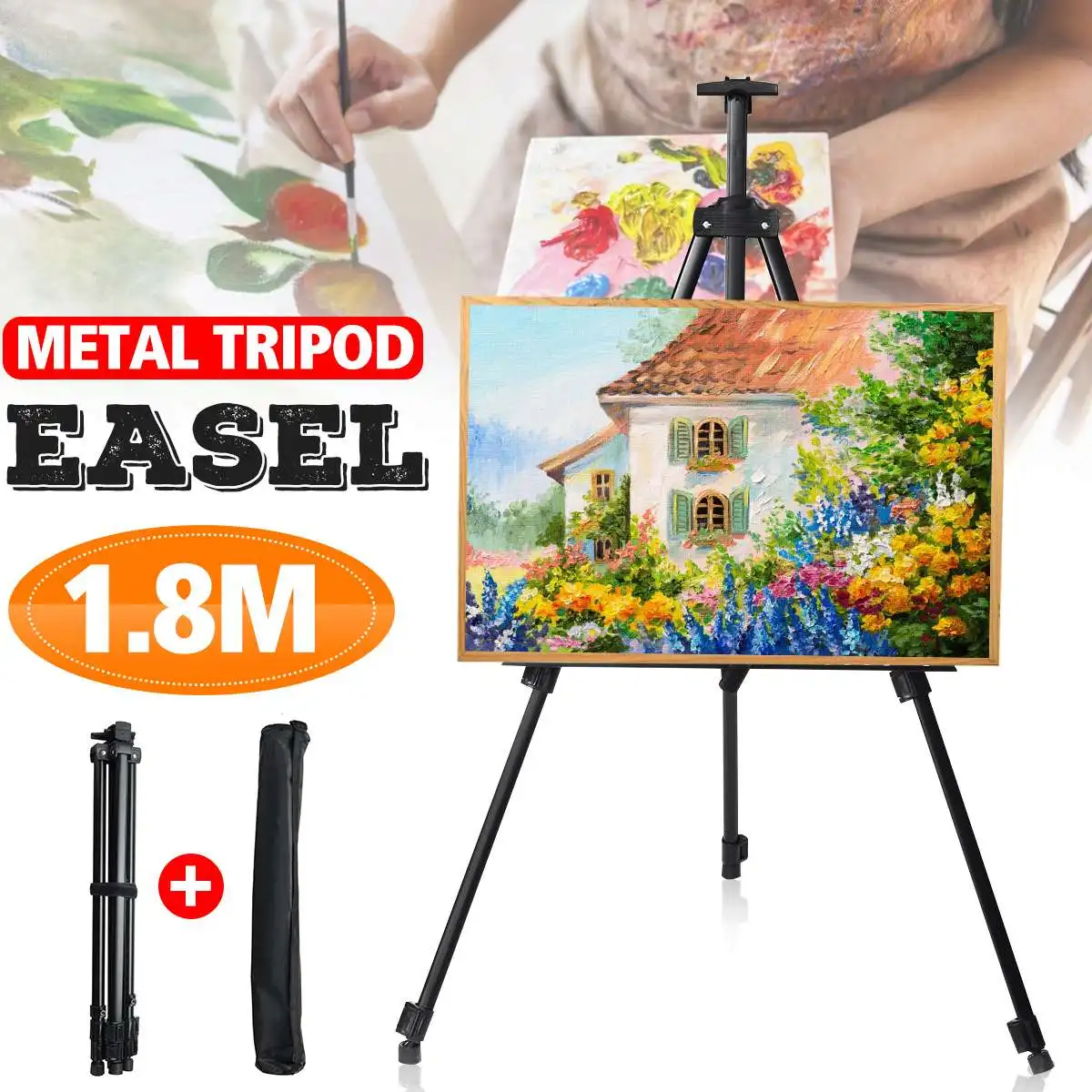 1.8m Portable Metal Easel Adjustable Sketches Travel Easel Tripod Thicken Triangle Easel Sketchs Drawing For Artist Art Supplies
1.8m Portable Metal Easel Adjustable Sketches Travel Easel Tripod Thicken Triangle Easel Sketchs Drawing For Artist Art Supplies