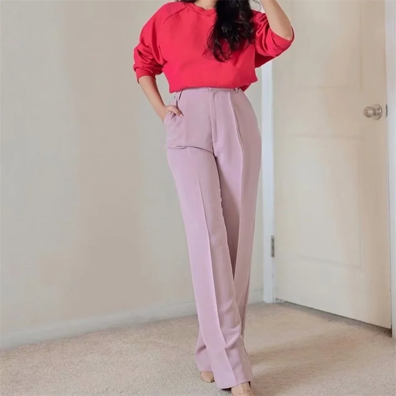 Women 2021 Fashion Solid Color Side Pocket Wide Leg Pants Retro High Waist Zipper Pants Streetwear
Women 2021 Fashion Solid Color Side Pocket Wide Leg Pants Retro High Waist Zipper Pants Streetwear