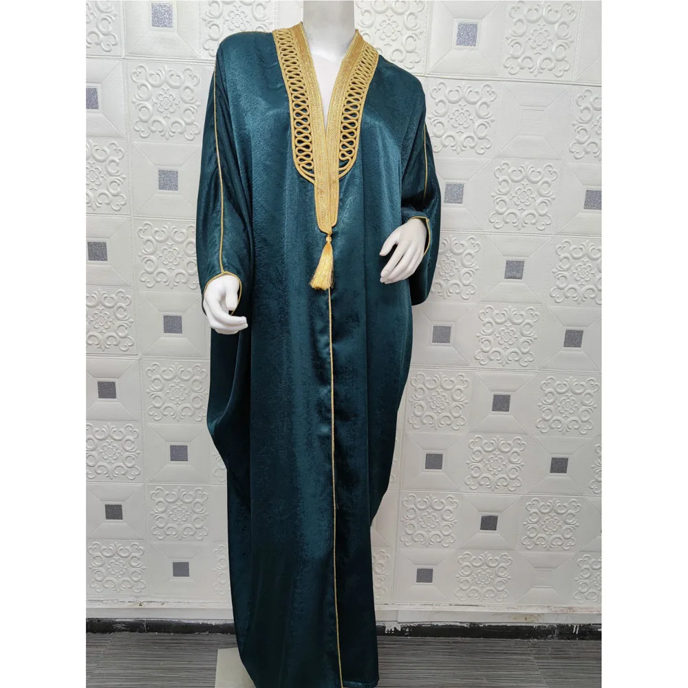 

Dubai Kaftan Abaya Muslim Women Open Kimono Batwing Sleeve Kimono Jilbab Maxi Robe Gown Arab Loose Middle East Moroccan Fashion