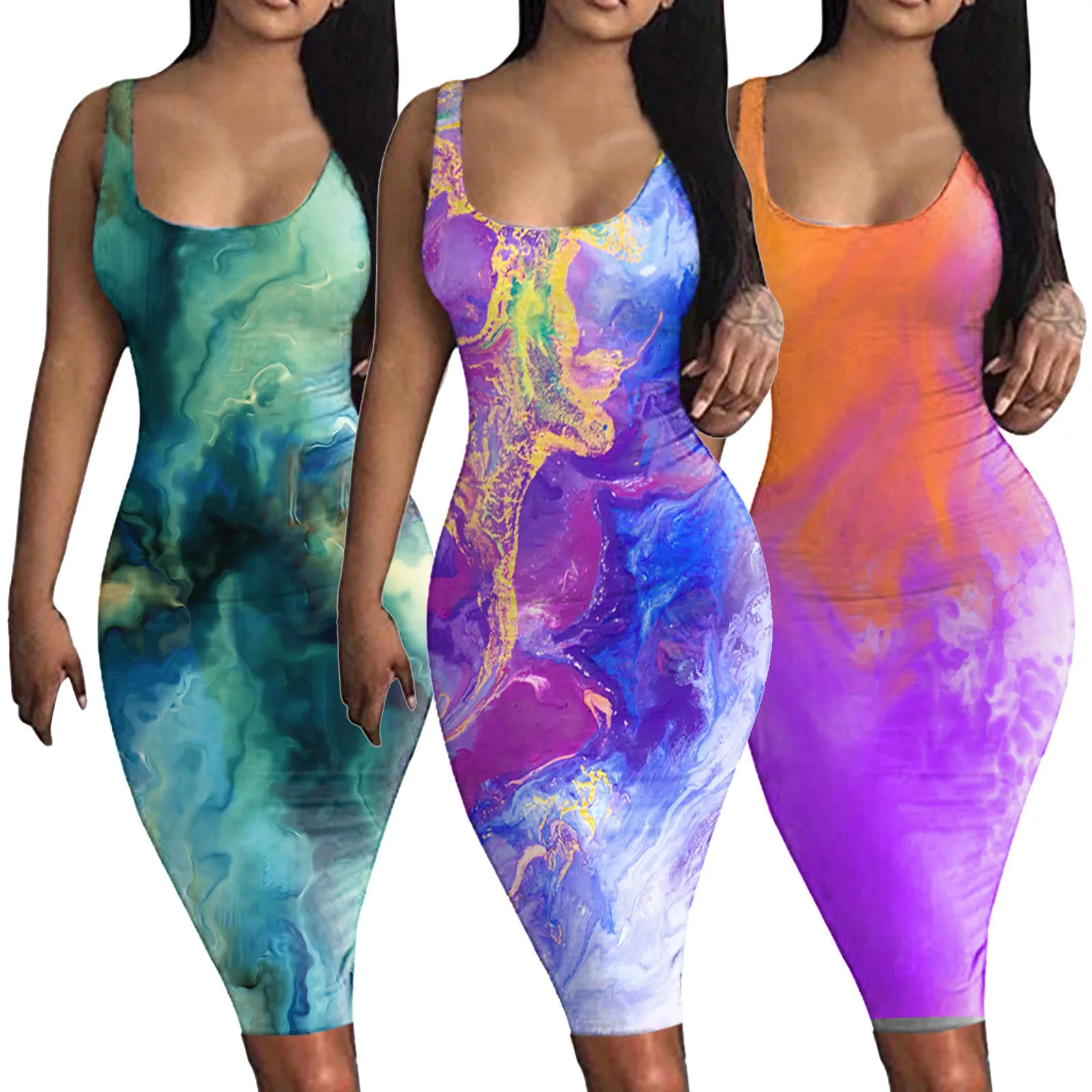 Sexy Women Summer Pencil Dress Sleeveless High Waist Tie-Dye Print Slim Hips Mini Dress Basic Midi Club Party Dresses Vestido
Sexy Women Summer Pencil Dress Sleeveless High Waist Tie-Dye Print Slim Hips Mini Dress Basic Midi Club Party Dresses Vestido