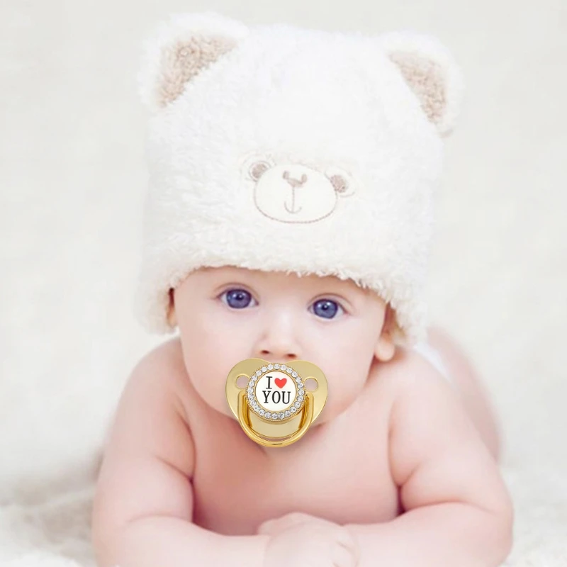 Baby I Love You Pacifier Nursing Teether with Pacifier Chain Clip Crystal Rhinestones Silicone Nipple Infant Soother
Baby I Love You Pacifier Nursing Teether with Pacifier Chain Clip Crystal Rhinestones Silicone Nipple Infant Soother