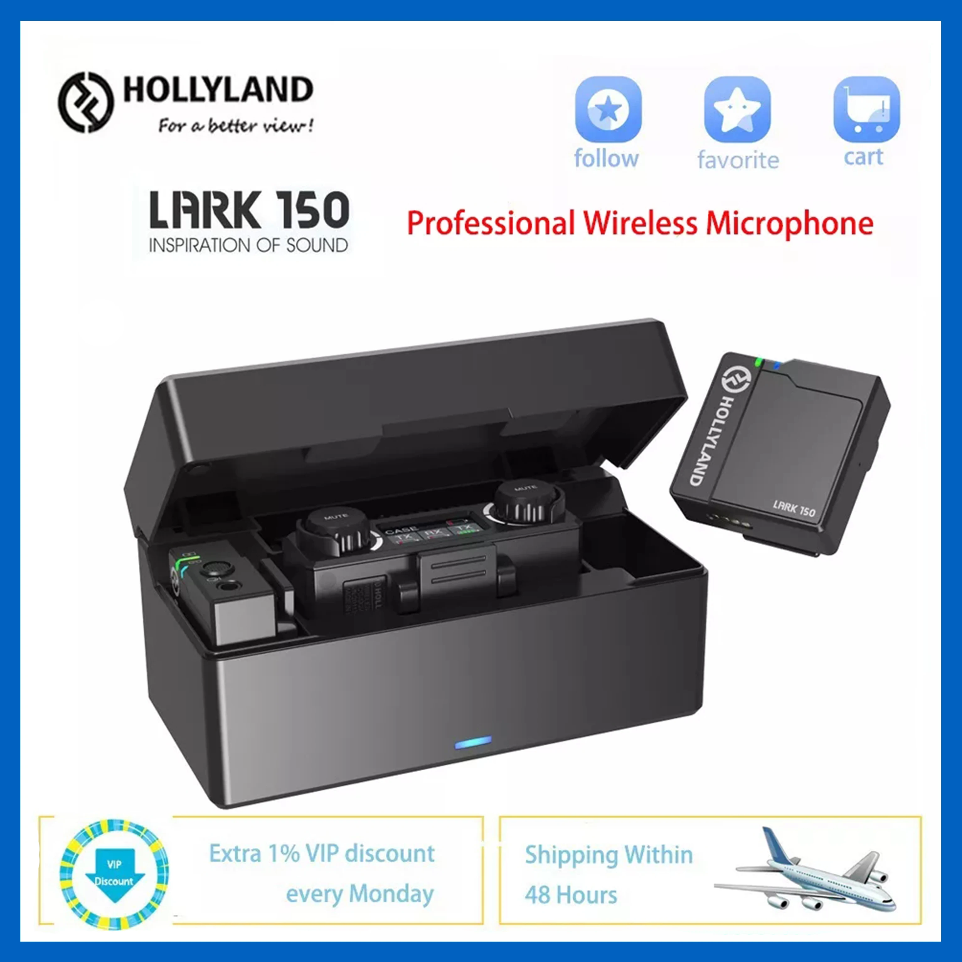 Hollyland Lark150 Wireless Microphone System Lavalier Dual Channel Professional Interview Vlog Photograph Photo Studio DSLR Mic
Hollyland Lark150 Wireless Microphone System Lavalier Dual Channel Professional Interview Vlog Photograph Photo Studio DSLR Mic