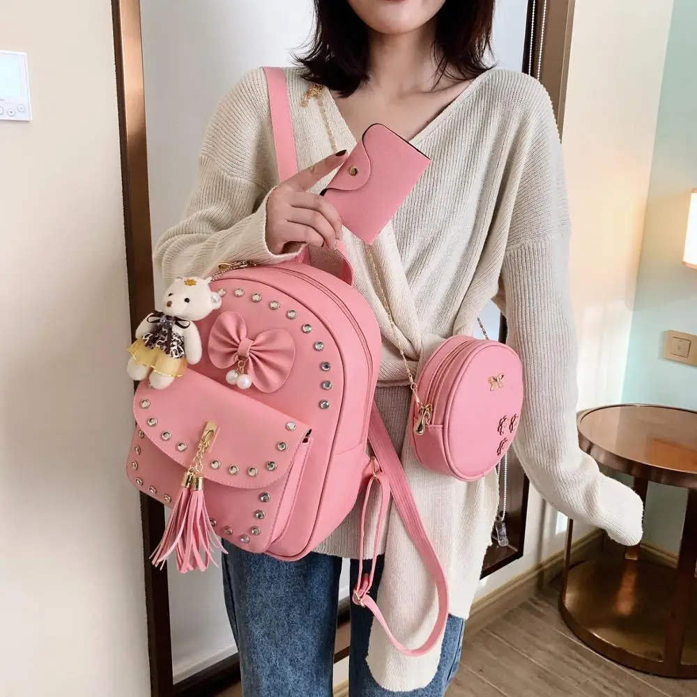 Chongsukei Bowknot Mini Cute Leather Backpack Children Princess Bag Girl Backpack Fashion Casual Small Bag All-match
Chongsukei Bowknot Mini Cute Leather Backpack Children Princess Bag Girl Backpack Fashion Casual Small Bag All-match