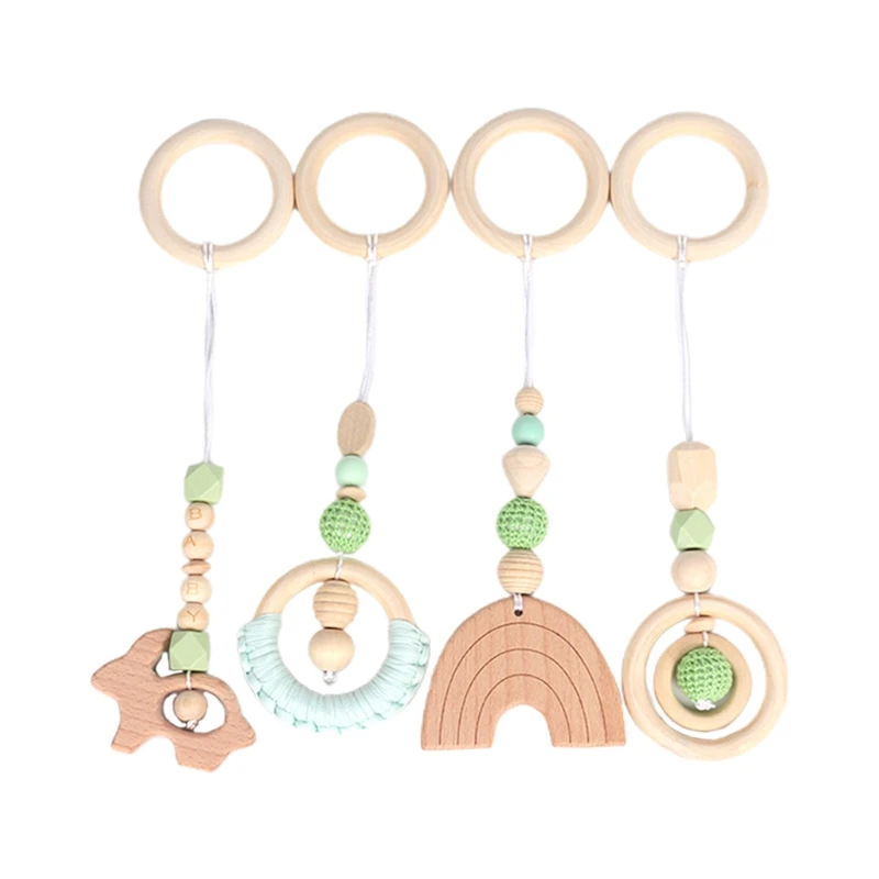 4 Pcs/Set Baby Play Gym Frame Stroller Hanging Pendants Wooden Ring Teether Molar Teething Nursing Rattle Toys Gifts Infant Room
4 Pcs/Set Baby Play Gym Frame Stroller Hanging Pendants Wooden Ring Teether Molar Teething Nursing Rattle Toys Gifts Infant Room