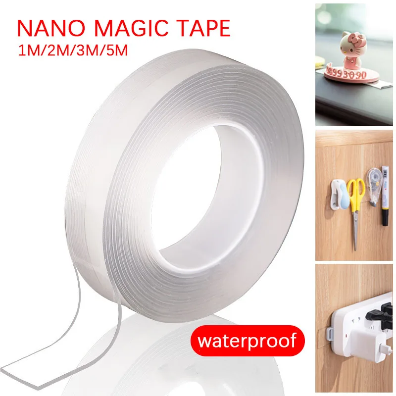 Nano Magic Double Tape Transparent Sided Tape NoTrace Reusable Waterproof Adhesive Strong Wall stickers For Bathroom kitchen
Nano Magic Double Tape Transparent Sided Tape NoTrace Reusable Waterproof Adhesive Strong Wall stickers For Bathroom kitchen