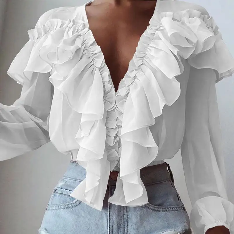 Celmia Women Fashion Ruffles Blouse 2021 Autumn Long Sleeve Shirt Sexy Deep V-Neck Top Elegant Office Party Blusas
Celmia Women Fashion Ruffles Blouse 2021 Autumn Long Sleeve Shirt Sexy Deep V-Neck Top Elegant Office Party Blusas