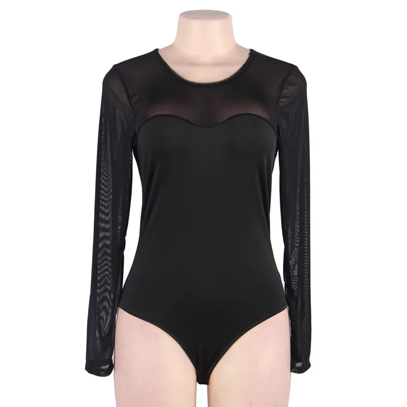 Euramerican Sexy Summer Women Terylene Perspective Long-Sleeve Slim Plus Size Black Onesies for Women
Euramerican Sexy Summer Women Terylene Perspective Long-Sleeve Slim Plus Size Black Onesies for Women