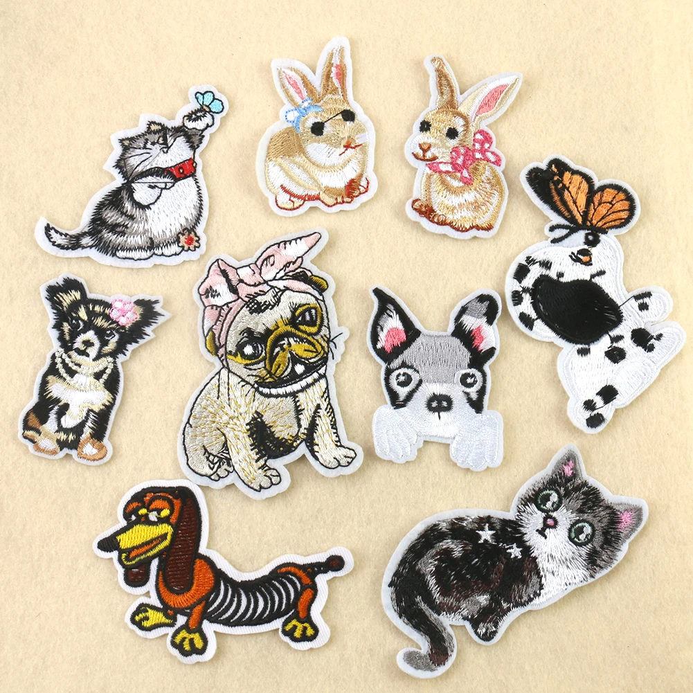 5PCS Dachshund Bulldog Embroidery Patches Cartoon Animal Stripes Dog Cat Rabbit Appliques Badges Iron on Patches on Clothes
5PCS Dachshund Bulldog Embroidery Patches Cartoon Animal Stripes Dog Cat Rabbit Appliques Badges Iron on Patches on Clothes