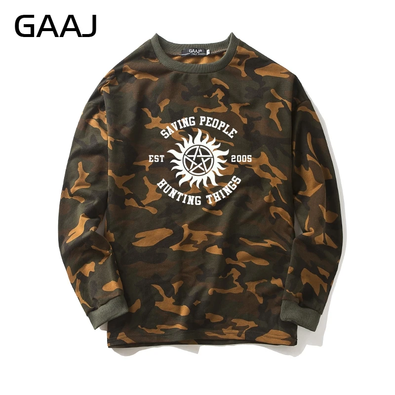 GAAJ "Supernatural" Print Letter Camouflage Sweatshirt Men Women Hooded Camo Male Man Casual Jacket Sweatshirt Hoodie Clothes
GAAJ "Supernatural" Print Letter Camouflage Sweatshirt Men Women Hooded Camo Male Man Casual Jacket Sweatshirt Hoodie Clothes