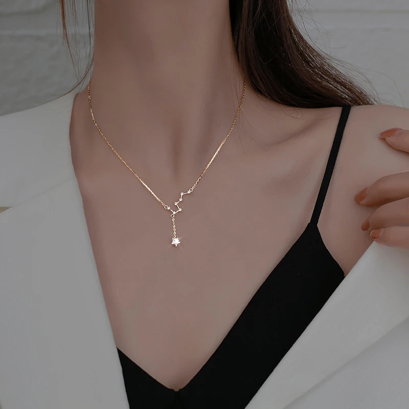 925 Sterling Silver Star Charm Necklace for Women Pave CZ Tassel Clavicle Chain Necklaces Party Jewelry 2021
925 Sterling Silver Star Charm Necklace for Women Pave CZ Tassel Clavicle Chain Necklaces Party Jewelry 2021