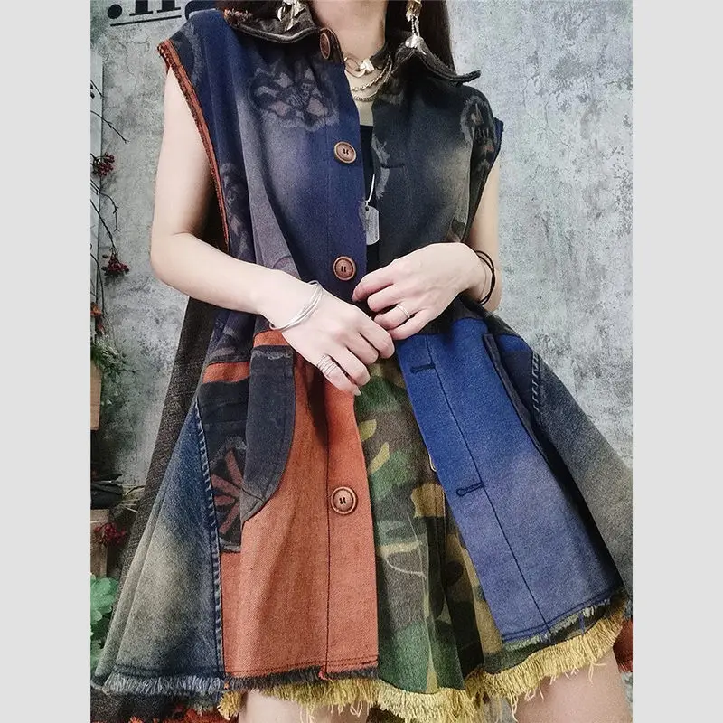 Idle Style Denim Women's Mid-Length 2021 New Autumn Loose Sleeveless Top Wild Fashion Vest Coat
Idle Style Denim Women's Mid-Length 2021 New Autumn Loose Sleeveless Top Wild Fashion Vest Coat