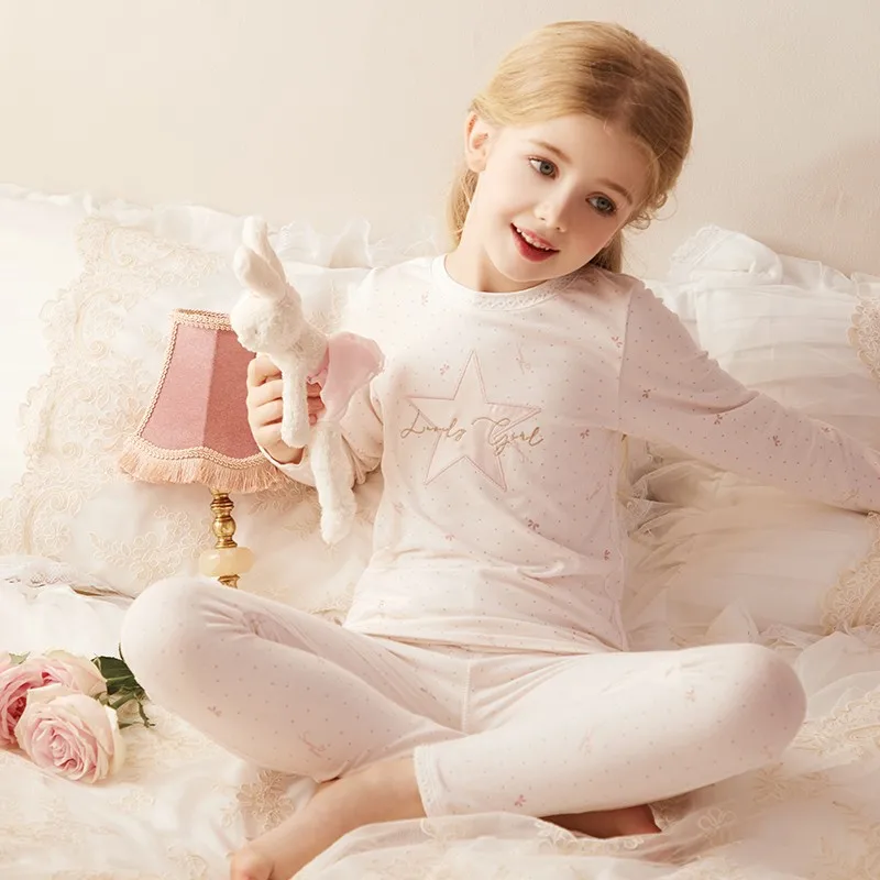 cotton short pajama sets 2019 Spring Children's Girls Lolita Dress Princess Sleepshirts Vintage Nightgowns Baby Nightdress Kids Sleepwear Pajamas Gown elegant pajama sets