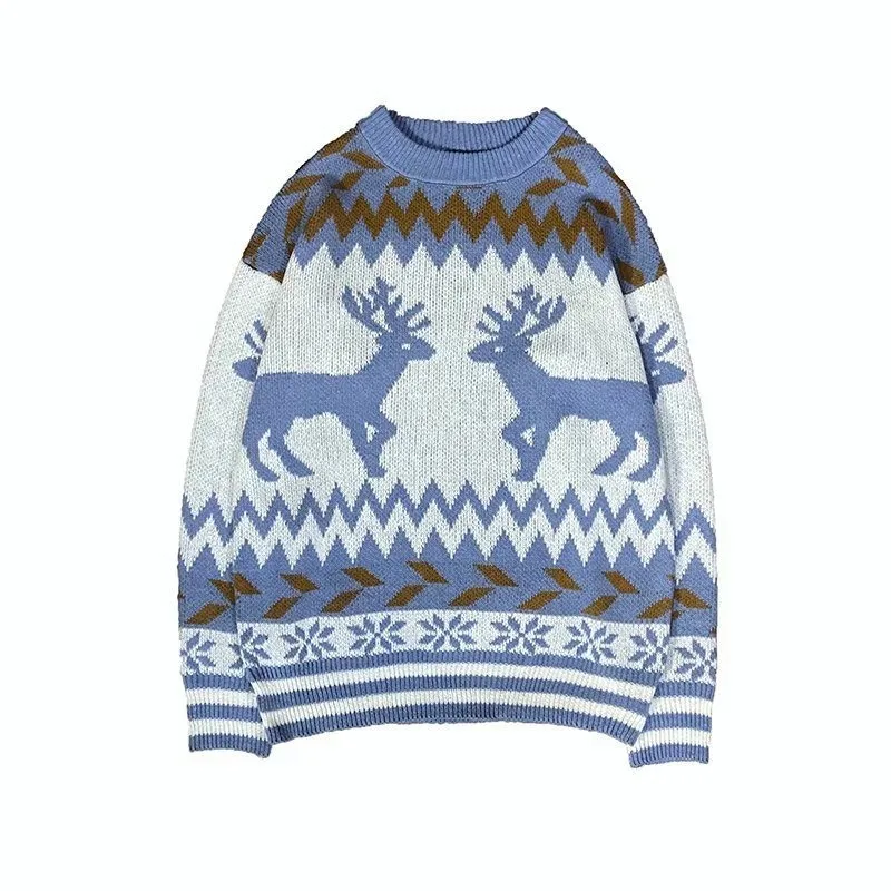 Men Pullovers Winter Male Sweaters Couple Deer Print Christmas Day Ulzzang Loose Korean Trendy Chic Hot Selling Casual All-match
Men Pullovers Winter Male Sweaters Couple Deer Print Christmas Day Ulzzang Loose Korean Trendy Chic Hot Selling Casual All-match