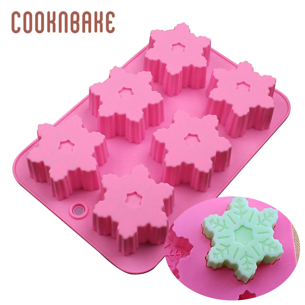 COOKNBAKE Снежинка силиконовая форма для торта снег цветок ручной работы мыло Смола