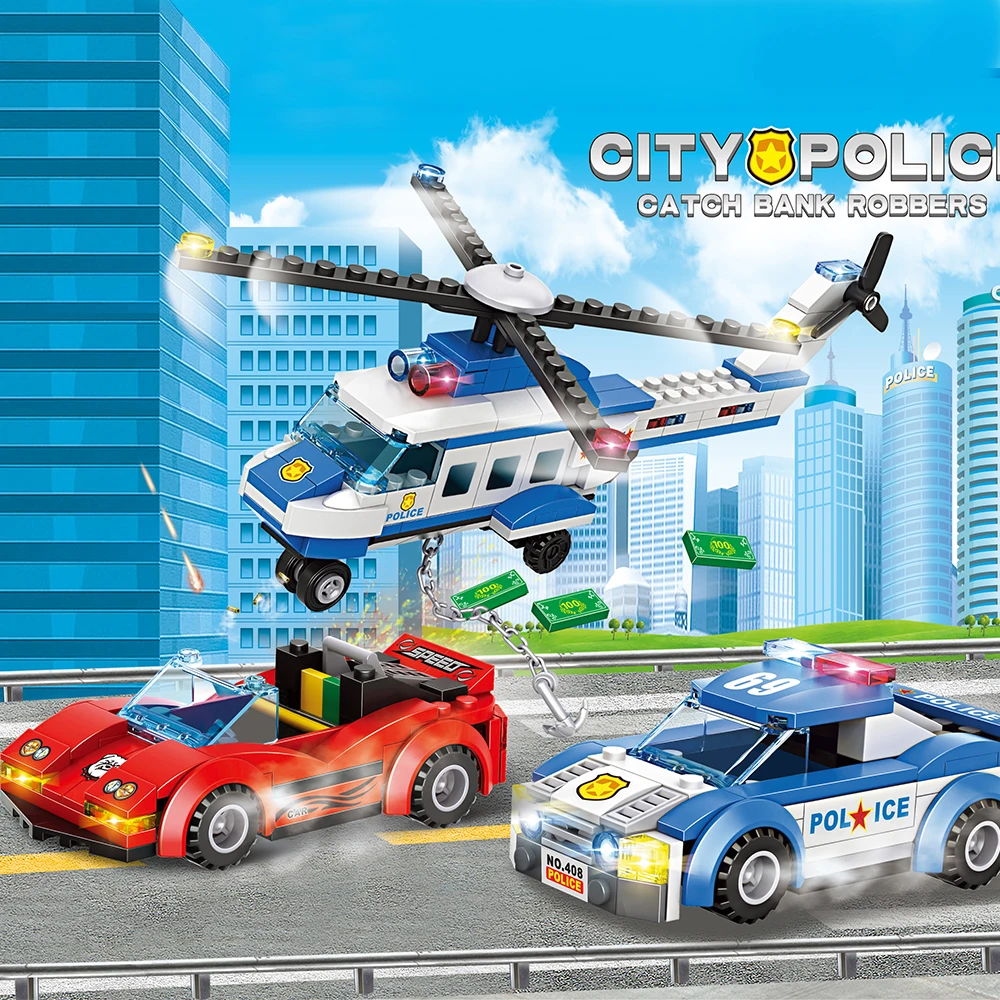 

Вертолет городской полиции блоки для самолета Лего, строительные блоки, городские мотоблоки, развивающие игрушки, подарок для детей с фигур...