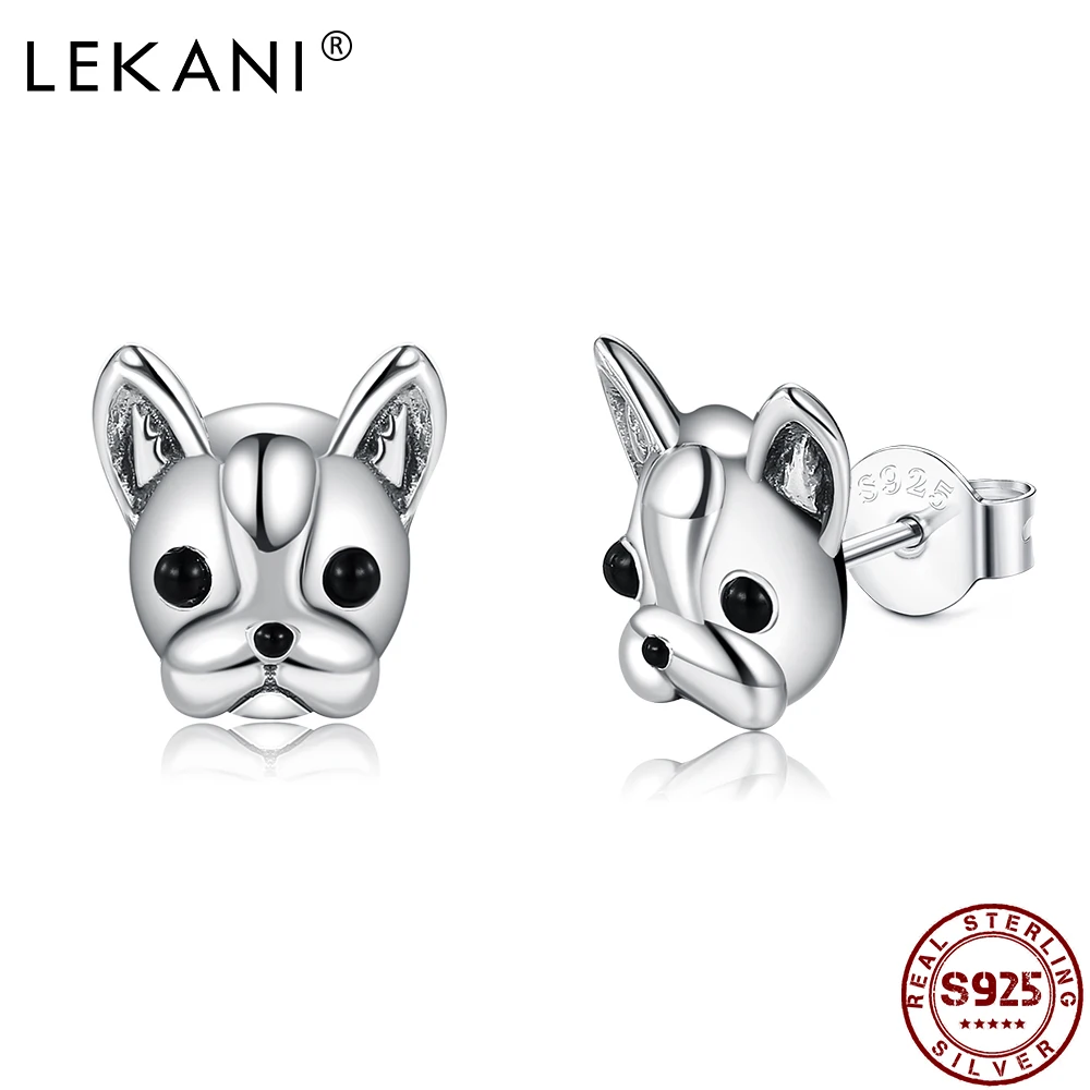 LEKANI 925 Sterling Silver Earrings For Women Cute Loyal French Bulldog Dog Animal Tiny Stud Earring Black CZ Silver Jewelry
LEKANI 925 Sterling Silver Earrings For Women Cute Loyal French Bulldog Dog Animal Tiny Stud Earring Black CZ Silver Jewelry