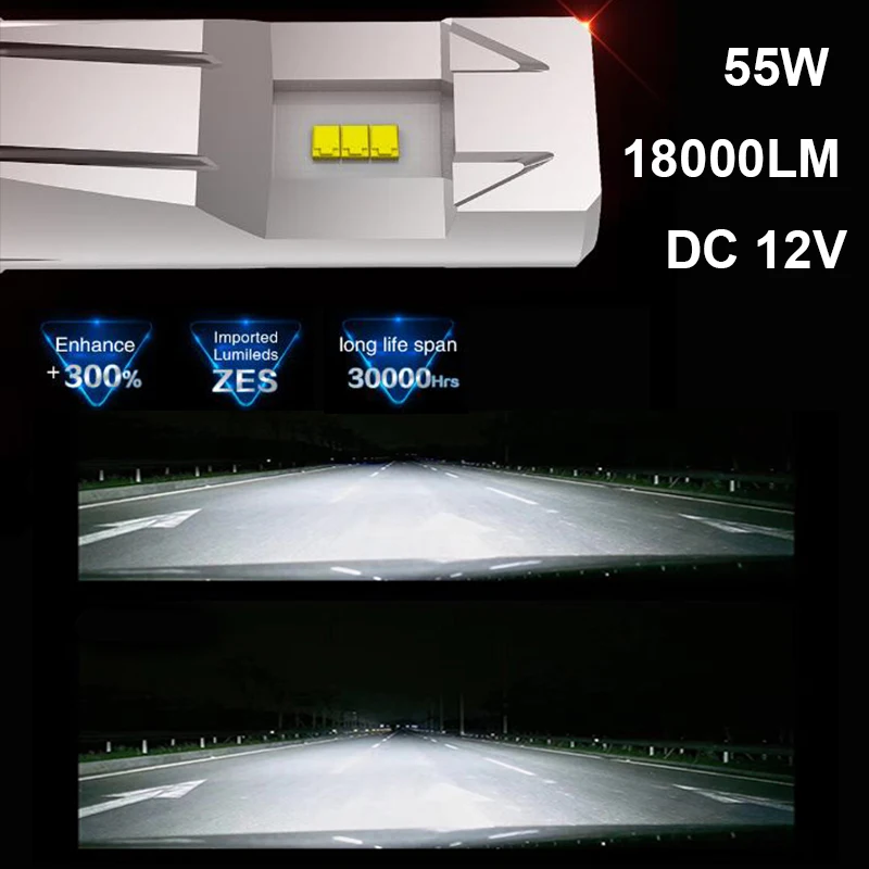 Car LED Headlight H4 60/55W 18000LM High Low Beam 55W H7 H11 9006 9005 H1Original Lamp Fog Bulb Motorcycle 6500K DC 12V
Car LED Headlight H4 60/55W 18000LM High Low Beam 55W H7 H11 9006 9005 H1Original Lamp Fog Bulb Motorcycle 6500K DC 12V