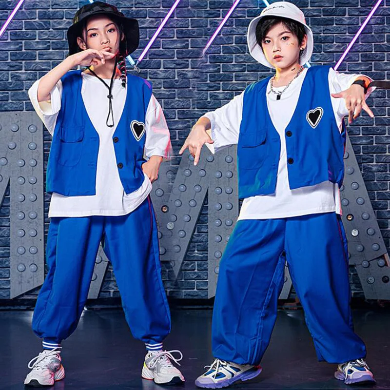 Kids Carnival Hip Hop Clothing White Tshirt Tops Sleeveless Jacket Streetwear Cargo Pants For Girl Boy Dance Costume Clothes Set
Kids Carnival Hip Hop Clothing White Tshirt Tops Sleeveless Jacket Streetwear Cargo Pants For Girl Boy Dance Costume Clothes Set