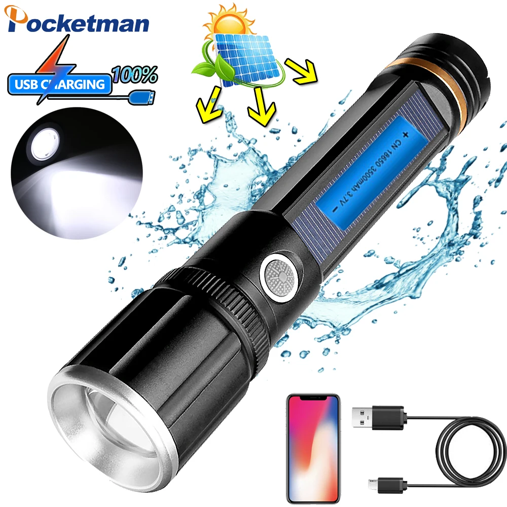 Powerful Solar/USB Charging Flashlight Rechargeable Compass Lantern 18650 Torch For Outdoor Camping Mobile Power Bank Lanterna
Powerful Solar/USB Charging Flashlight Rechargeable Compass Lantern 18650 Torch For Outdoor Camping Mobile Power Bank Lanterna