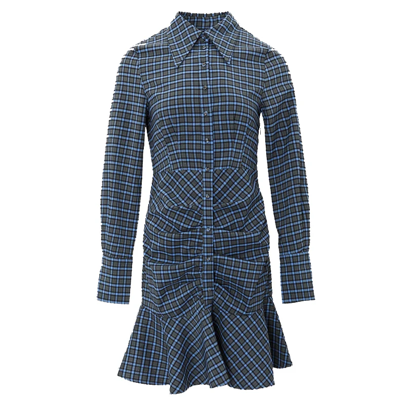Make spot spring new ladies plaid skirt restoring ancient ways of cultivate one's morality fishtail skirt collar shirt dress
Make spot spring new ladies plaid skirt restoring ancient ways of cultivate one's morality fishtail skirt collar shirt dress