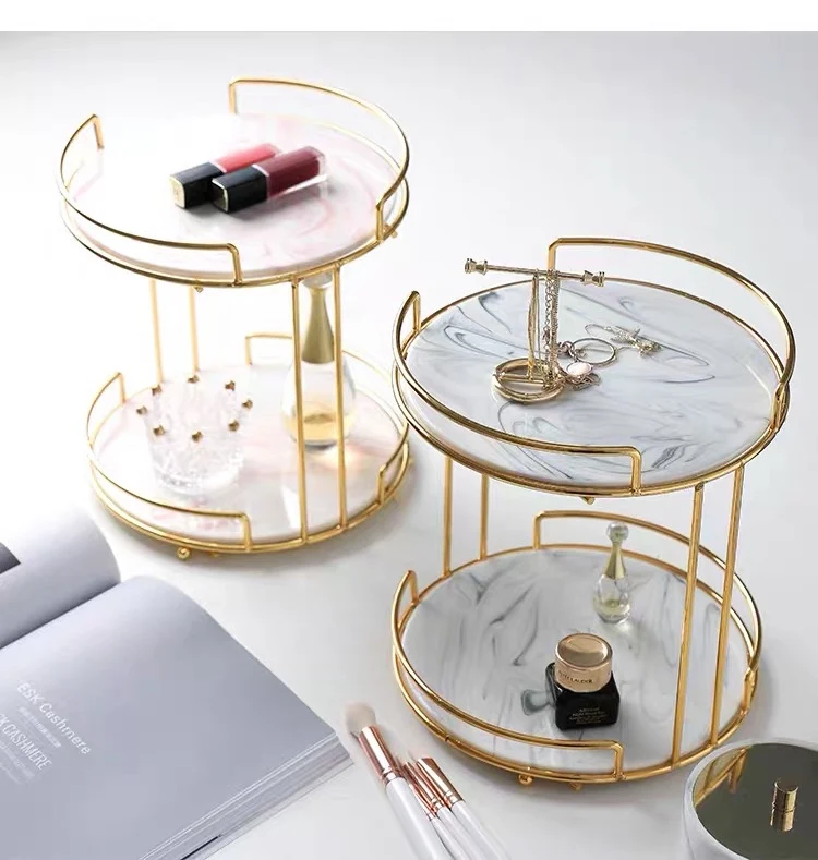 Nordic Vanity Tray Double-deck Cosmetics Storage Tray Creative Dressing Table Desktop Racks Princess Finishing Rack Jewelry Tray
Nordic Vanity Tray Double-deck Cosmetics Storage Tray Creative Dressing Table Desktop Racks Princess Finishing Rack Jewelry Tray