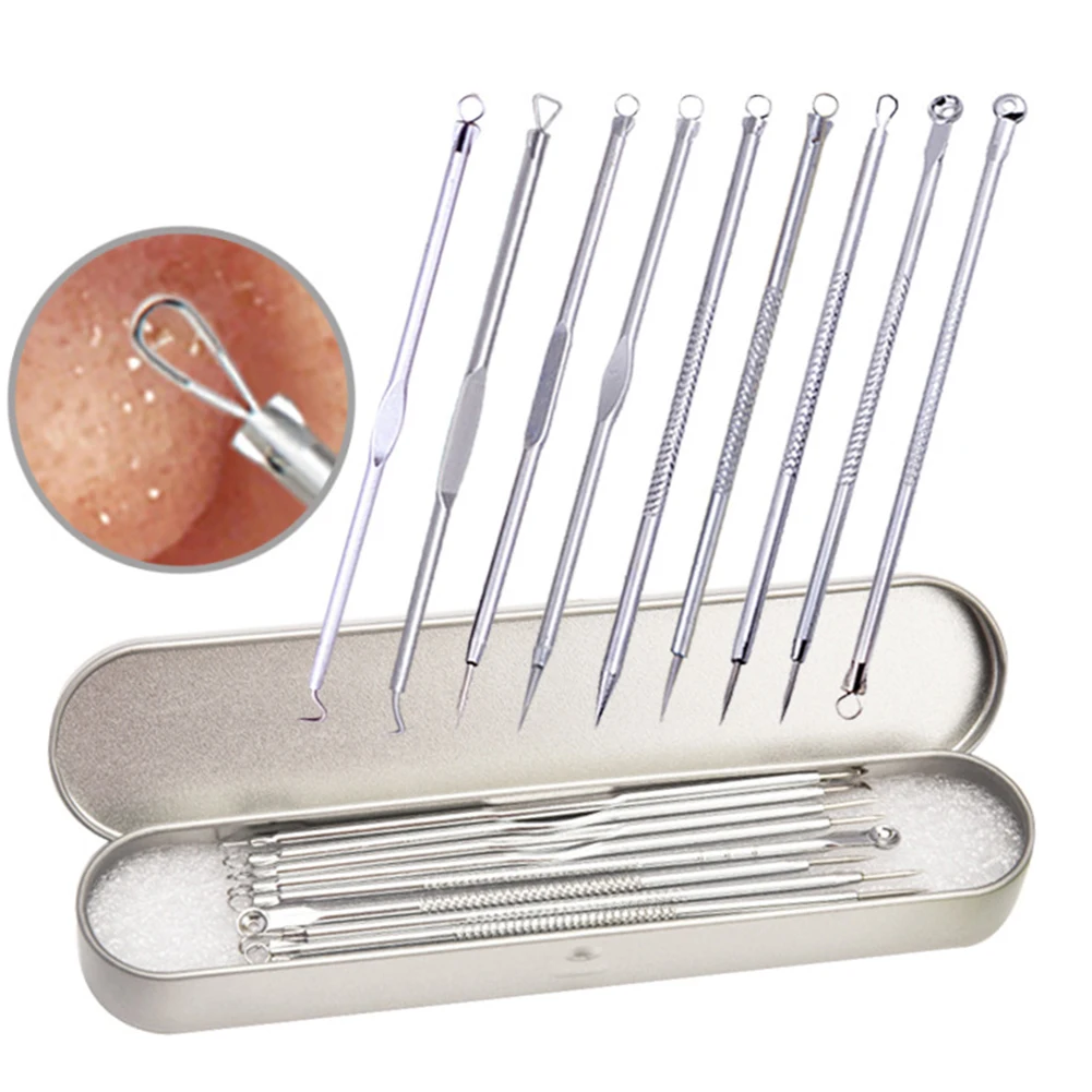 9pcs Acne Needle Set Blackhead Remover Cleaning Double Headed Comedo Spot Stainless Steel Practical Tool Extractor Portable 
9pcs Acne Needle Set Blackhead Remover Cleaning Double Headed Comedo Spot Stainless Steel Practical Tool Extractor Portable