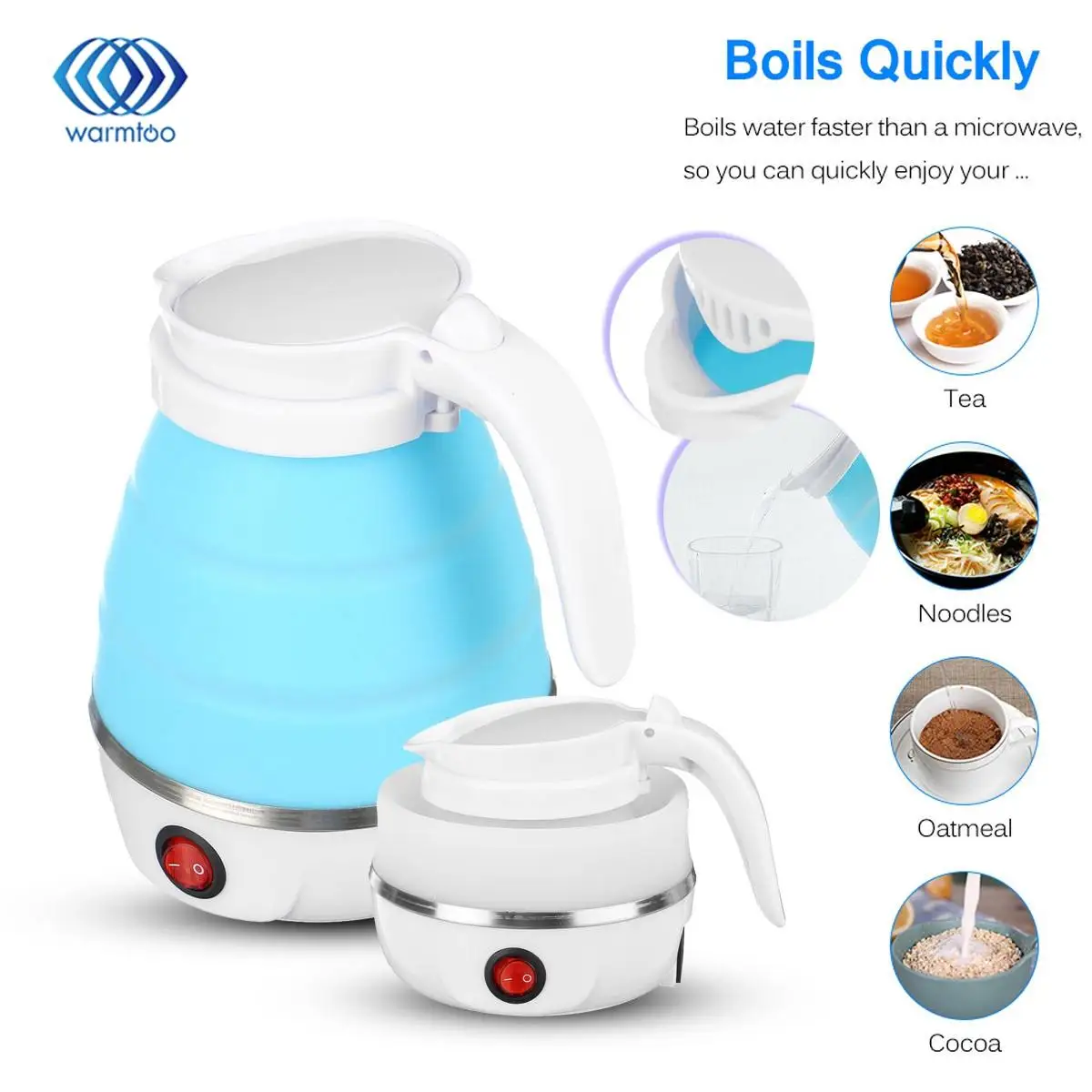 600ML Portable Outdoor Foldable Electric Kettles Electric Kettle Collapsible Silicone Water Kettle Tea Boiler Travel
600ML Portable Outdoor Foldable Electric Kettles Electric Kettle Collapsible Silicone Water Kettle Tea Boiler Travel