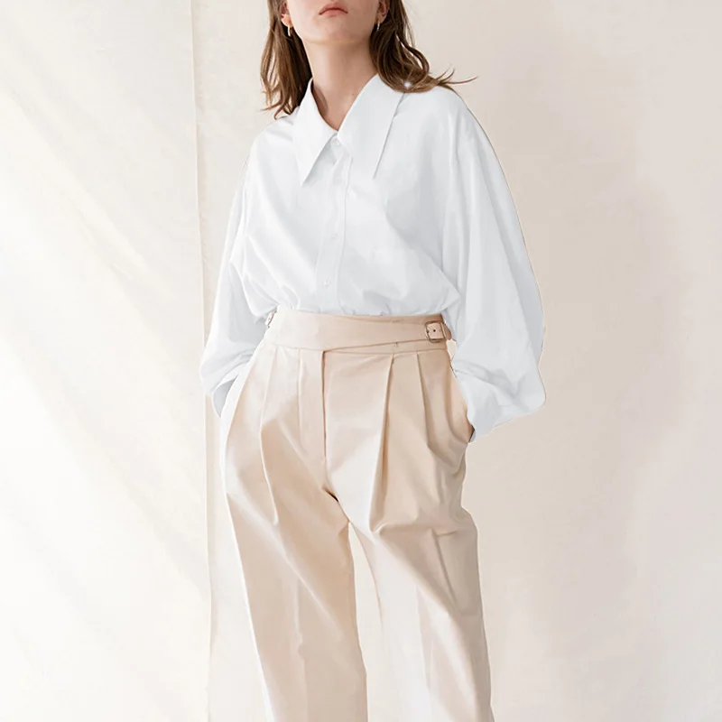 2021 Spring Women Shirts White Plain Blouses Female Turn Down Collar Shirts Japaneses Korea Design Button Elegant Shirt Blouses 
2021 Spring Women Shirts White Plain Blouses Female Turn Down Collar Shirts Japaneses Korea Design Button Elegant Shirt Blouses