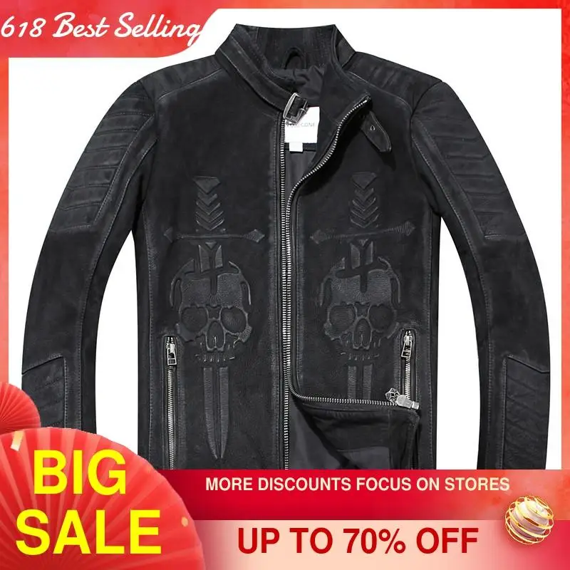 2021 Vintage Black American Motorcycle Style Genuine Leather Jacket Men Large Size 3XL Real Natural Cowhide Skulls Biker’s Coat
2021 Vintage Black American Motorcycle Style Genuine Leather Jacket Men Large Size 3XL Real Natural Cowhide Skulls Biker’s Coat