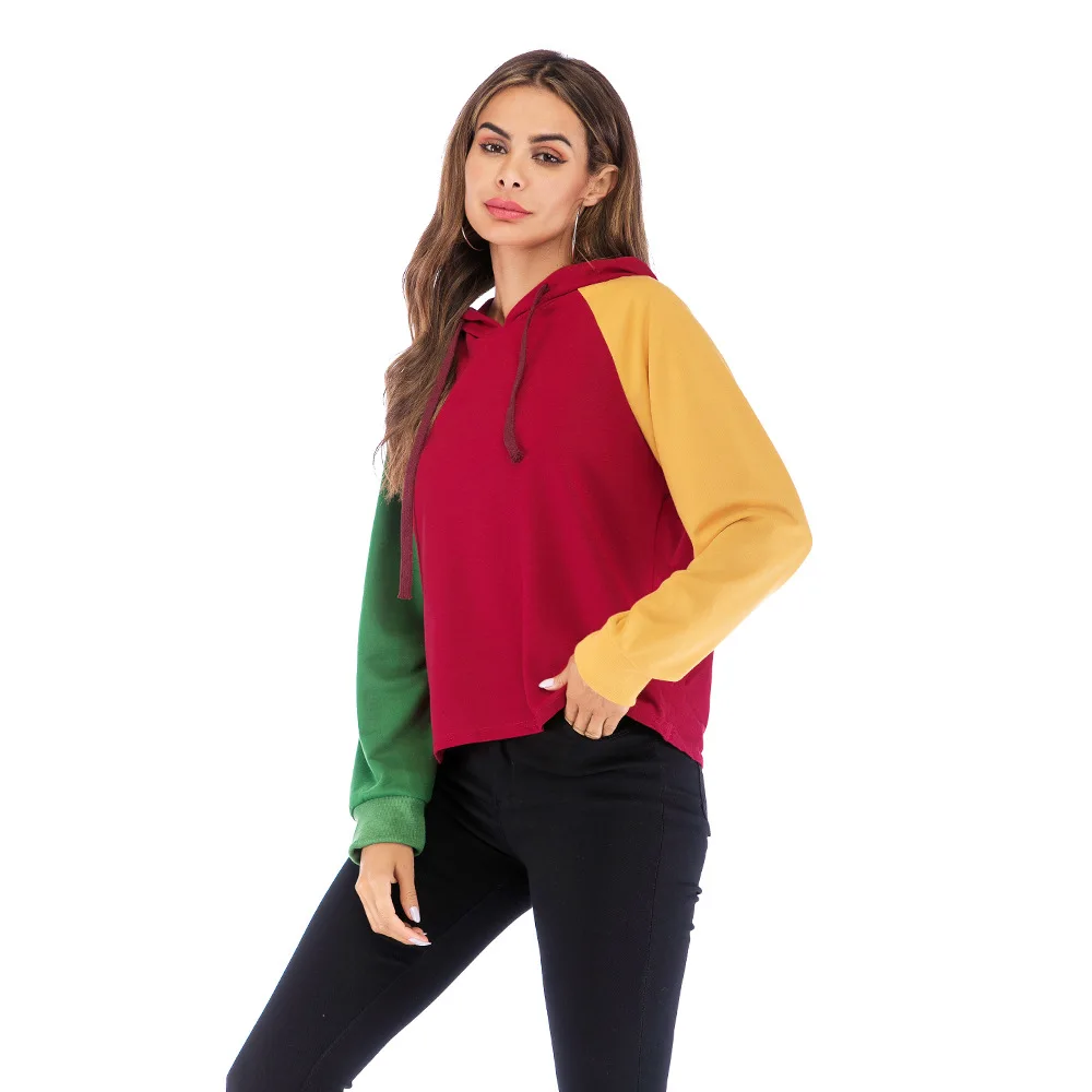 2019 Women Hoodies Short Coat Patchwork Casual Outwear Full Sleeve Pullover Cotton Autumn
2019 Women Hoodies Short Coat Patchwork Casual Outwear Full Sleeve Pullover Cotton Autumn