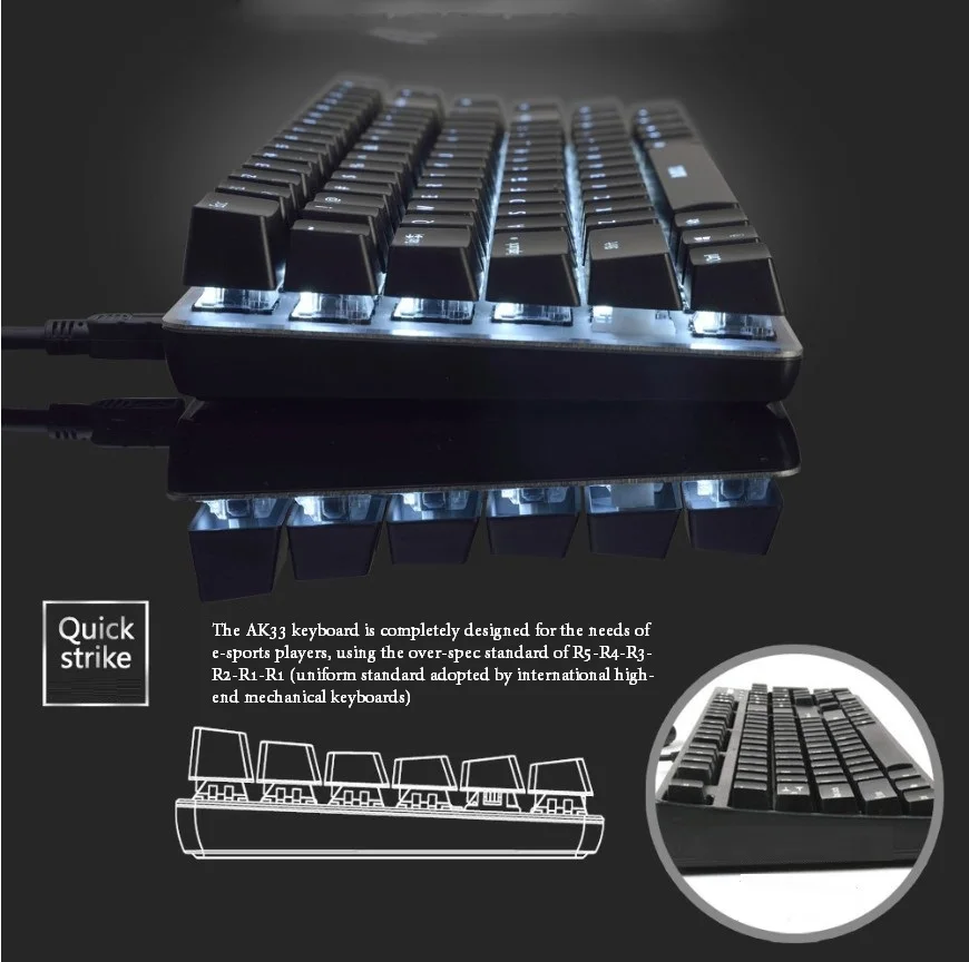 Mechanical Gaming Keyboard 18 Mode RGB Backlit USB Wired 82 Keys Blue/Black Axis for Professional Keyboard for Gamer Notebook PC
Mechanical Gaming Keyboard 18 Mode RGB Backlit USB Wired 82 Keys Blue/Black Axis for Professional Keyboard for Gamer Notebook PC